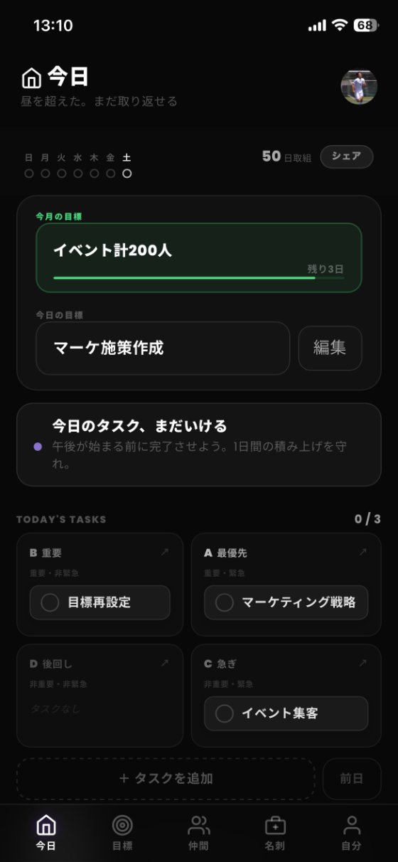 今日（ホーム）画面